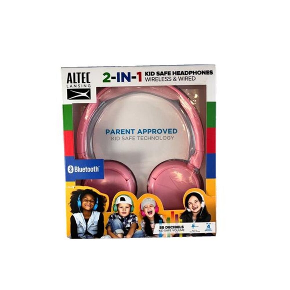 Altec Lansing Over The Ears Kids Headphones - Wireless and Wired (Pink)